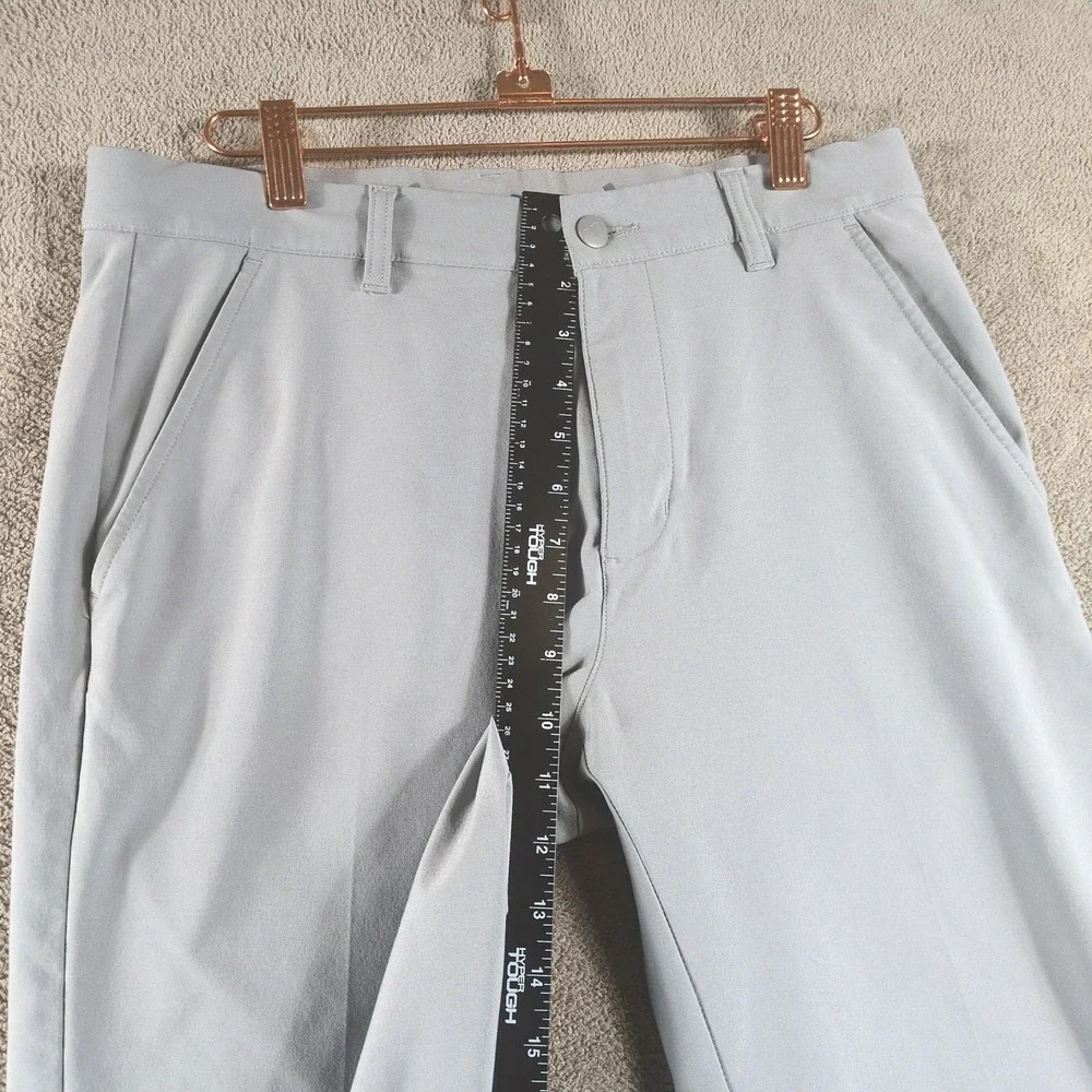 Adidas Mens Golf Pants Light Gray Flat Front Size 30x32 Polyester Spandex‎